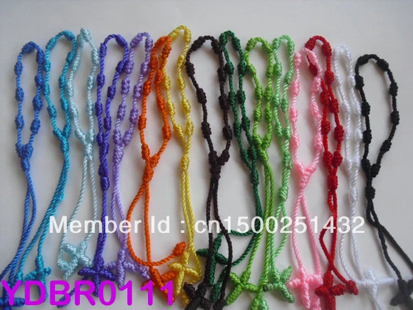 

(Min order is $10) NEW 24PCS Handmade Knotted Decenario Style Rosary Bracelet ~ Unisex Free Ship For Gift