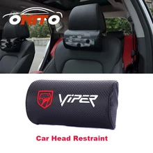 2 шт. подголовник автомобиля кожа углеродного волокна для viper логотип хлопковый подголовник подушка для шеи аксессуары для автомобиля