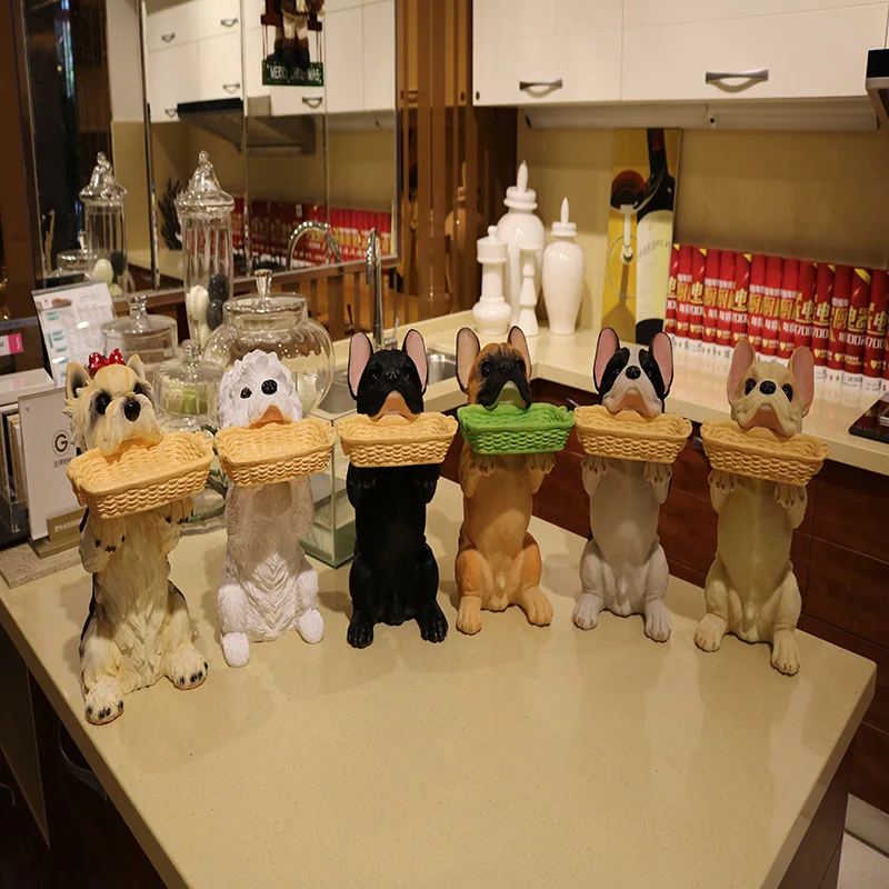 

Simulation Resin French Bulldog Dog Figurines Home Decor Crafts Room Decoration Resin Animal Figurines Dog Storage Box Statue