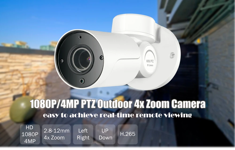 1080 P/4MP 2.0MP/4.0MP Мини PTZ IP камера H.265 Облачное хранилище открытый 4X оптический зум P2P CCTV безопасности Onvif Водонепроницаемый ИК RTSP