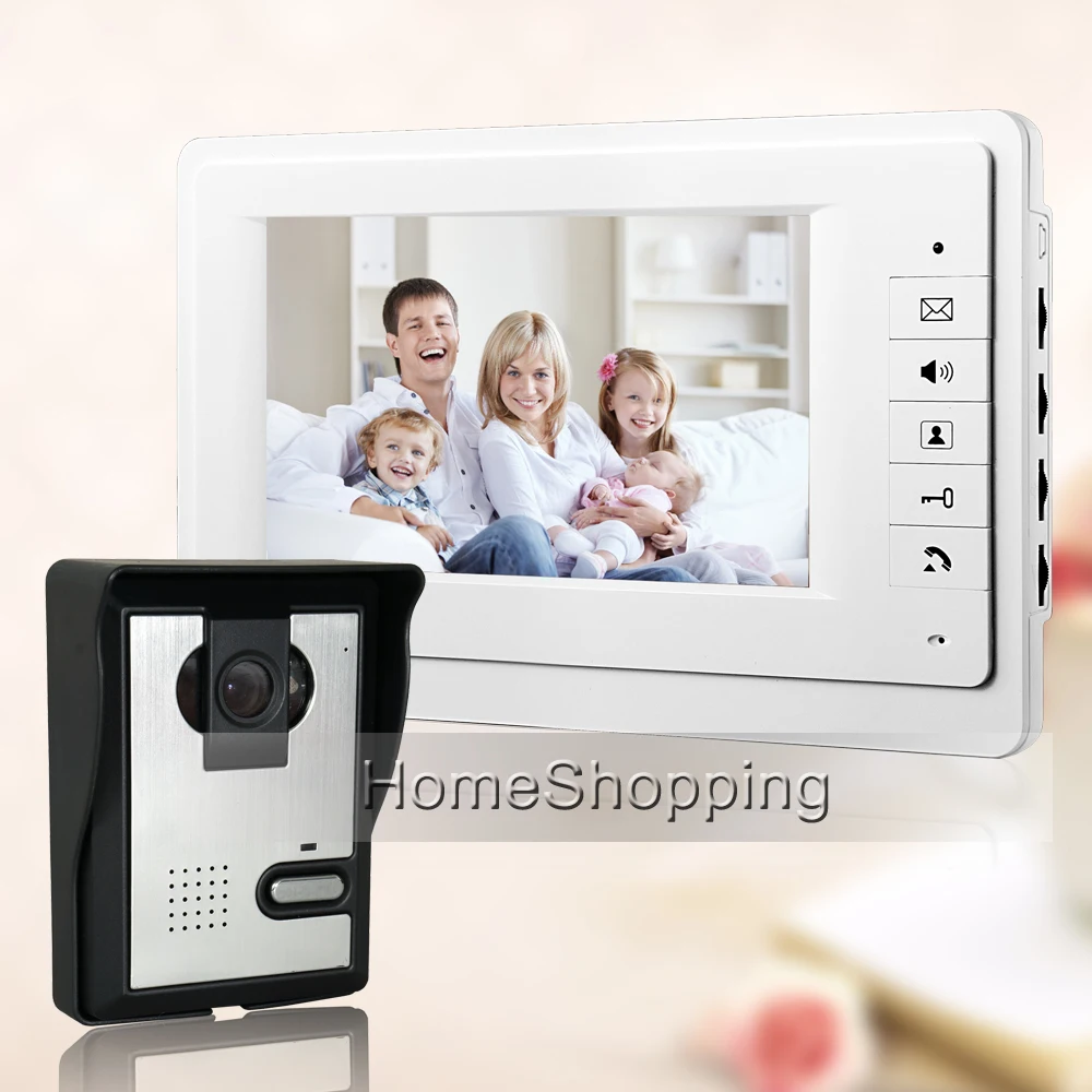 

Cheap! FREE SHIPPING NEW 7" TFT LCD Apartment Video Intercom Door phone System With 1 White Monitor 1 Door Bell Camera IN STOCK