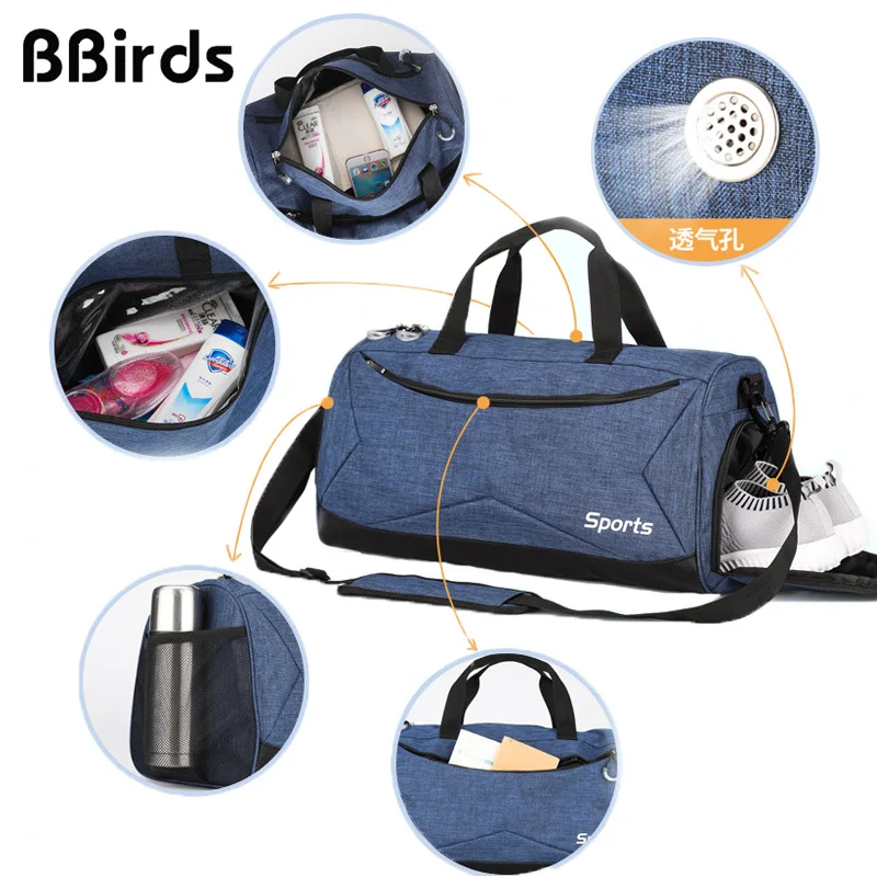 

BBirds Travel Bag Sports Gym Bag Large Capacity Men's And Women's Luggage Bag With Shoes Pocket Casual Duffle Nylon Reistas