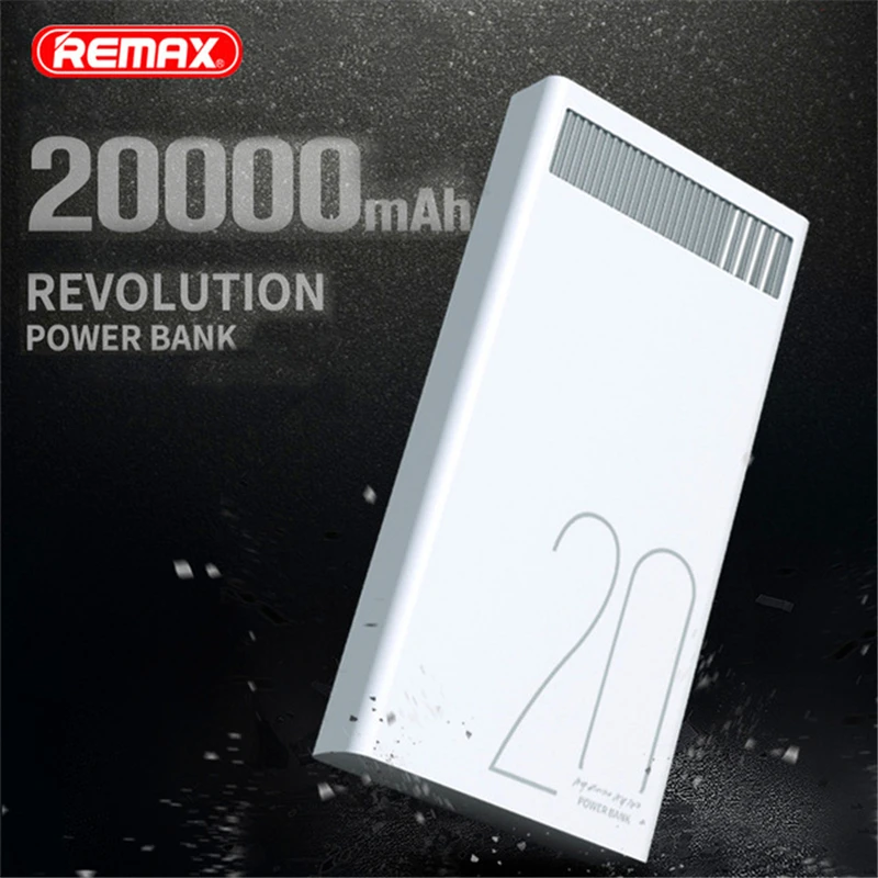 

Remax 2.4A Quick Charge 20000 mAh Pover Bank Dual USB Fast Charging Portable External Batteries Universal Mobile Phone Charger