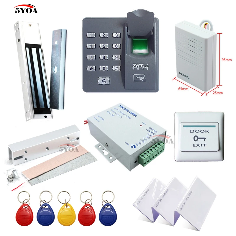 Fingerprint Rfid Access Control System Kit Frame Glass Door Set