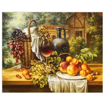 

14/16/18/27/28 Restaurant decoration, fruit painting Needlework 14CT Canvas Handmade Embroidery DMC Cross Stitch Kits