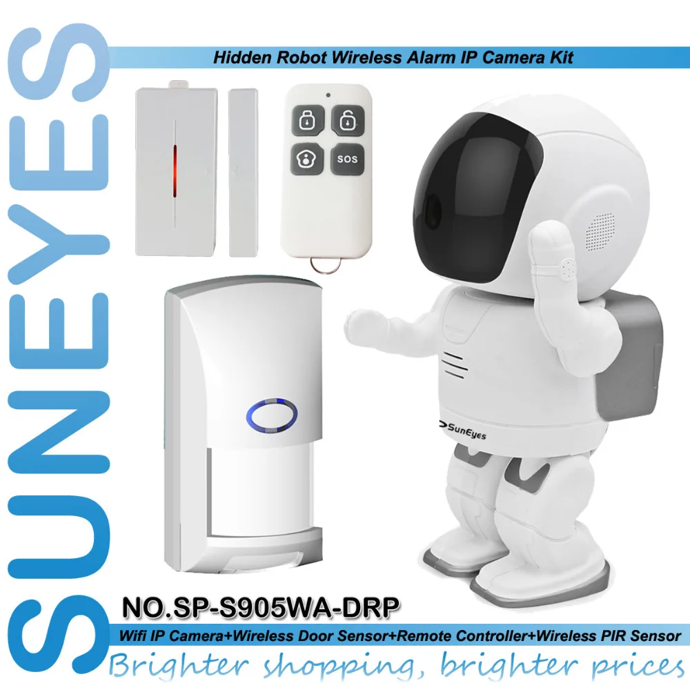 SunEyes SP S905WA DRP Wifi Robot Wireless 1 3MP 960P HD IP Camera with Door Sensor