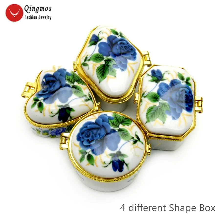 

Qingmos 1 Set Blue China Ceramics Multi Purpose Box for Jewelry Displays with Jewelry Box Gift Set China Feature Collection Bo27