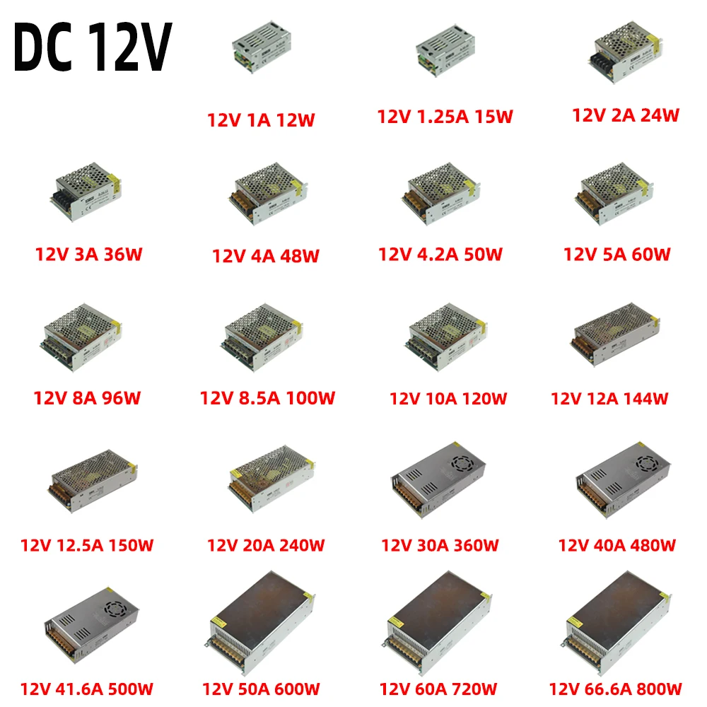 Kaypw Switching Power Supply Light Transformer AC 110V 220V To DC 5V 12V 24V 48V Power Supply Source Adapter For Led Strip CCTV