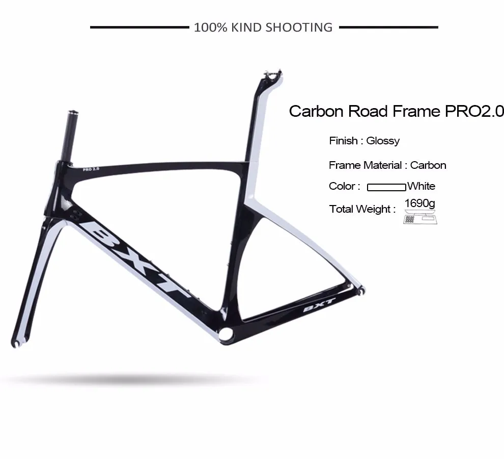 Discount BXT 2018 Full Carbon bicycle frame matte/glossy 5 color super light DI2 Frame+Fork+headset X brakes road carbon bike frame parts 7