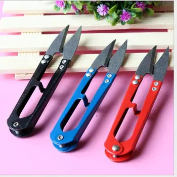 

2017 Multicolor Useful Trimming Scissors Nippers U Shape Clippers Sewing Embroidery Thrum Yarn stainless steel High Quality