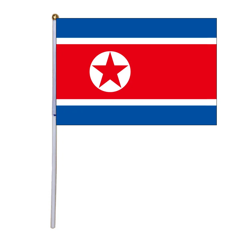 

Бесплатная доставка, xvggdg, 100 шт., 14*21 см, маленькая Северная Корея, флагами из полиэстера