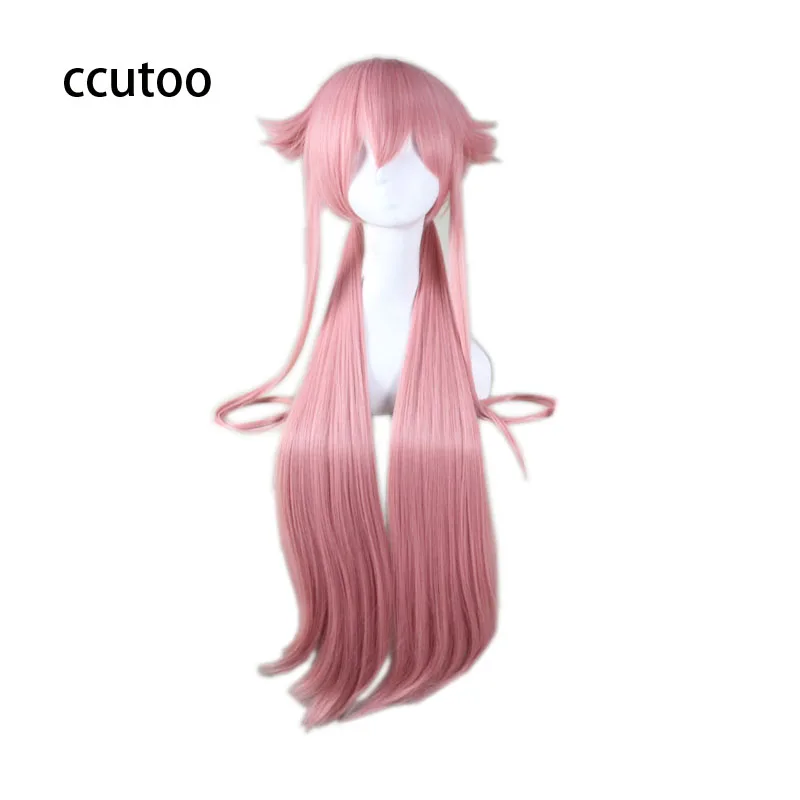 

ccutoo Future Diary Mirai Nikki Gasai Yuno 80cm Female Pink Long Straight Synthetic Hair Heat Resistance Fiber Cosplay Wigs