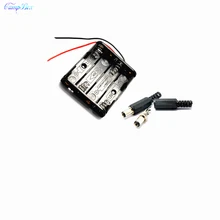 100 шт 4xaaa Батарея Чехол Держатель Разъем провода, соединительная Коробки с 15 см провода, 5,5/2,1 DC штекер