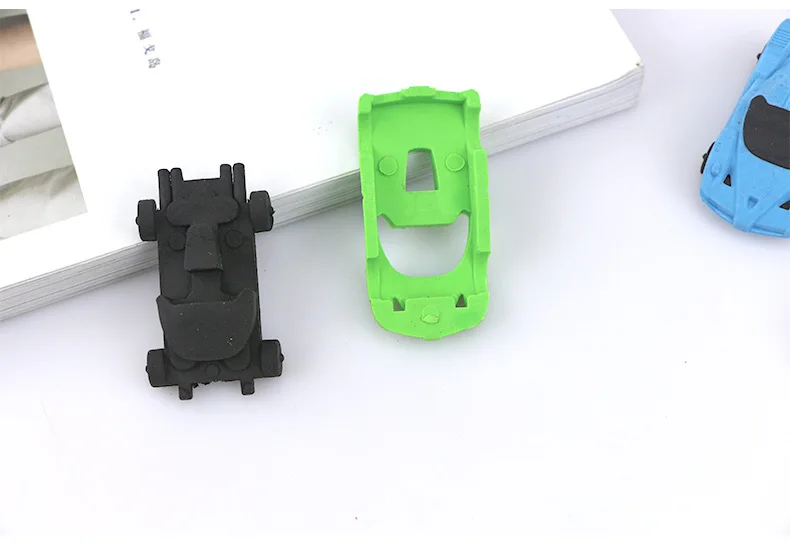 1 шт. Новинка 3D маленький автомобиль резиновый ластик креативные принадлежности Kawaii школьные офисные принадлежности подарки для детей мальчик игрушка
