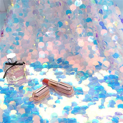 

Multi Color Iridescent Paillette Sequin Fabric Available By The Yard 50" Wide