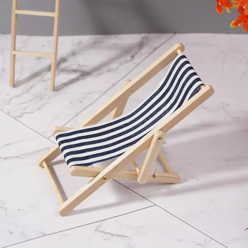 1 12 Dollhouse Folding Mini Beach Lounge Chair Dollhouse Miniature