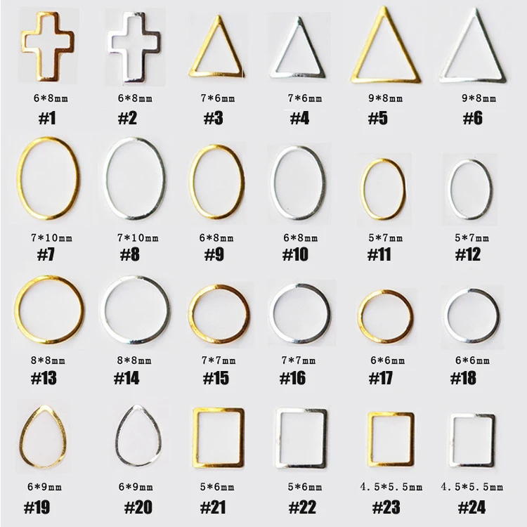 

1Lot==1000pcs 3D Metal Gear Stud Steampunk ,24type stud rivet Heart/ Rhombus /Square/ Round,Nail Art geometric metal nail studs
