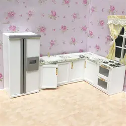 Сомнения K 1:12 Кукольный Мебель игрушка для куклы белый миниатюрный холодильник плита кухонная комплекты претендует игрушки для девочек