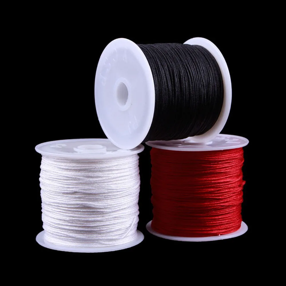 

1 roll 45m Black Red White Nylon Cord Thread for Beads Bracelet Jewelry Making Accessories