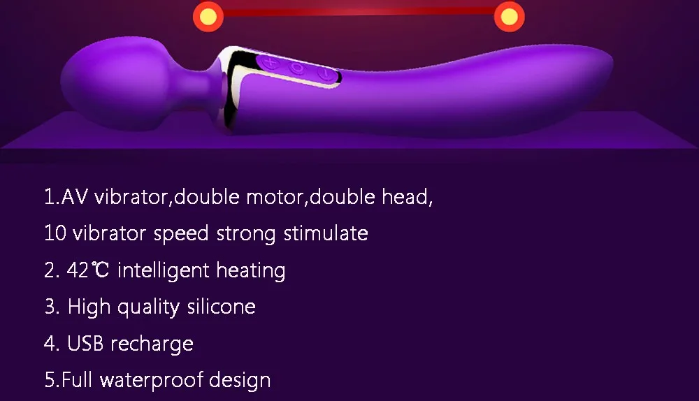 Leten Rechargeable AV Sex Toys Dual Function Intelligent Heating Silicone Body Massage Vibrators For Women Magic Wand Massager 1