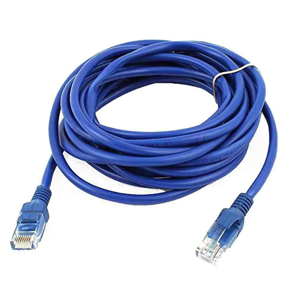 RJ45 8P8C Male to Male Plug CAT5E LAN Network Cable 4M Blue on