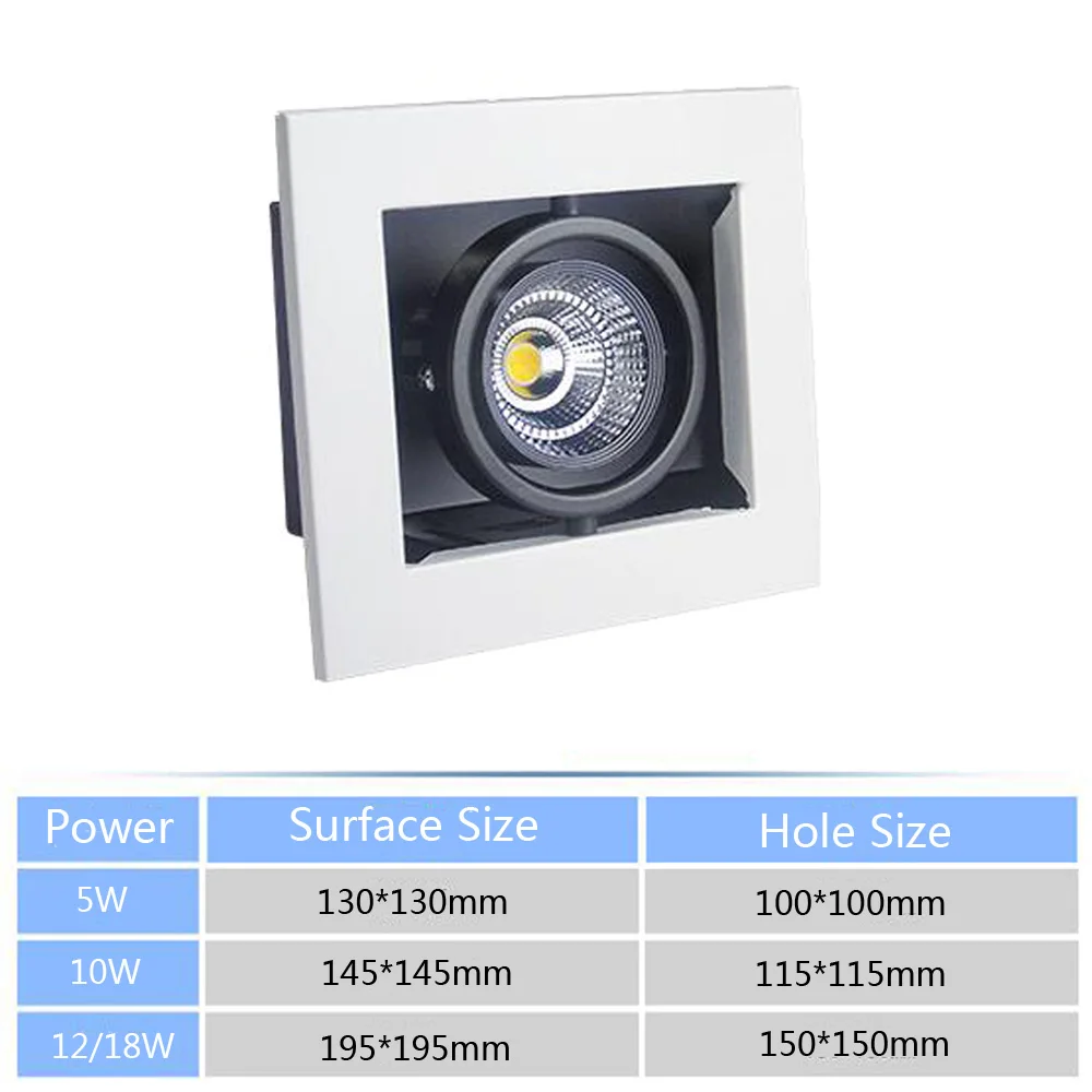 Cob led дерзкая лампа 5 Вт 10 Вт 12 Вт 18 Вт Встроенный потолочный двойной глаз горох прожектор три фары Антибликовая решетка осветительной лампы