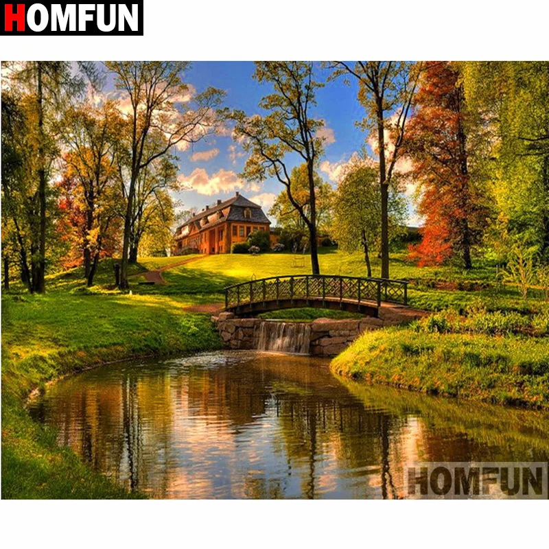 

HOMFUN Full Square/Round Drill 5D DIY Diamond Painting "Tree house" Embroidery Cross Stitch 5D Home Decor Gift A16394