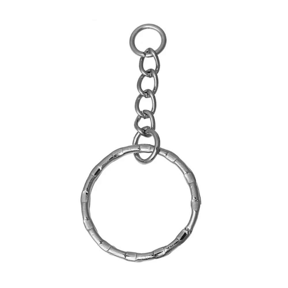 

DoreenBeads 30 PCs Dull Silver Color Key Chains & Key Rings Split Ring Keychain Findings Accessrioes 53mm(2 1/8") long Simple