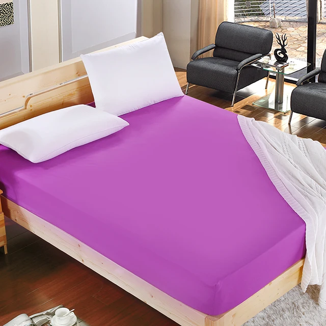 1pcs 100 polyester solid fitted sheet mattress cover four corners fitted sheets with elastic corners