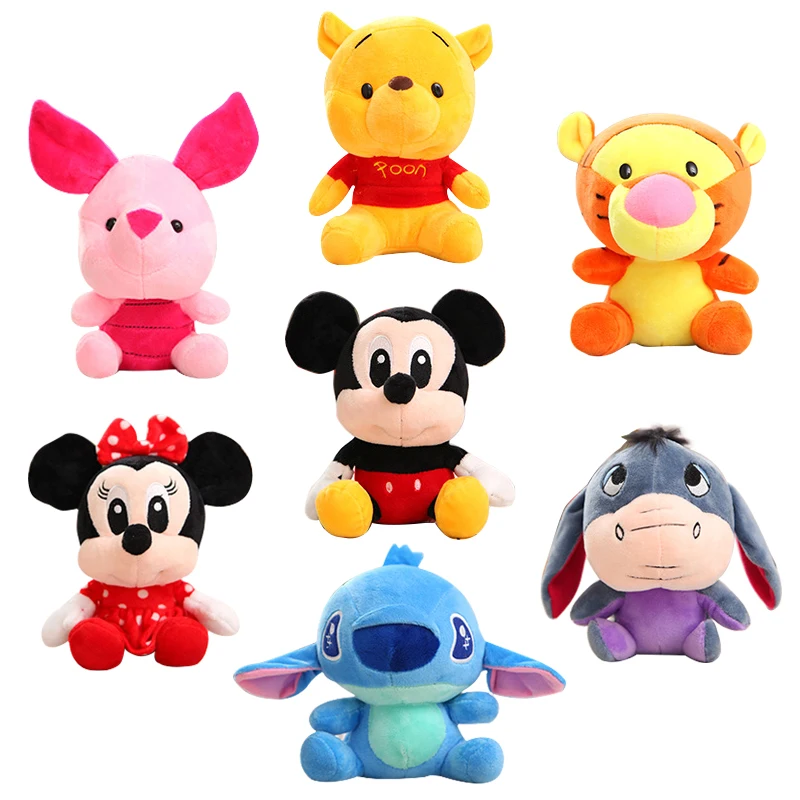 Disney Peluches En Peluche Mickey Minnie Winnie L Ourson Poupee Lilo Et Stitch Porcelet Porte Cles Cadeau D Anniversaire Enfant Fille Jouet Aliexpress