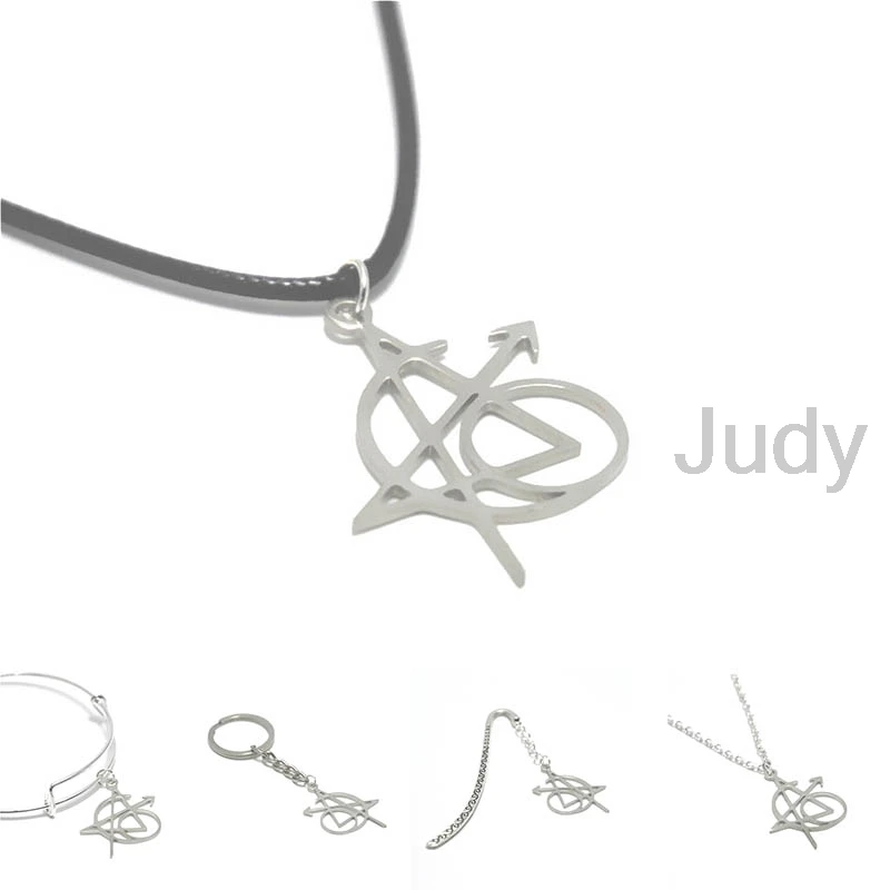 

12pcs/lot The avengers Sigil charm Necklace founder avenger sign Pendant Six superhero sign Symbol bangle keyring bookmark