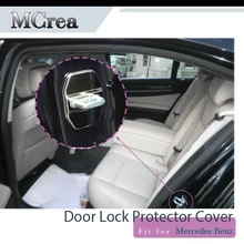 Mcrea стайлинга автомобилей ограничитель на дверной замок Нержавеющая сталь Защитная крышка Декоративные наклейки для Mercedes Benz W211 AMG W204 CLA аксессуары