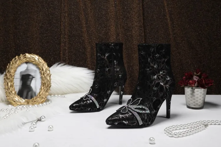 MLJUESE/ г. женские ботильоны зимние теплые ботинки смешанных цветов из замши женские ботинки на высоком каблуке нарядное платье Размер 33-43
