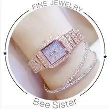 2017 Nuevo de Las Mujeres Rhinestone Mira el Reloj de Señora Vestido de Piedra de Diamante Reloj de Pulsera de Acero Inoxidable Reloj de Pulsera señoras Reloj Cristalino