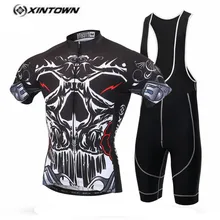 Xintown череп белый велосипед Джерси нагрудник шорты набор Мужская велосипедная одежда спортивная рубашка Ropa Ciclismo mtb велосипедная блузка быстросохнущая