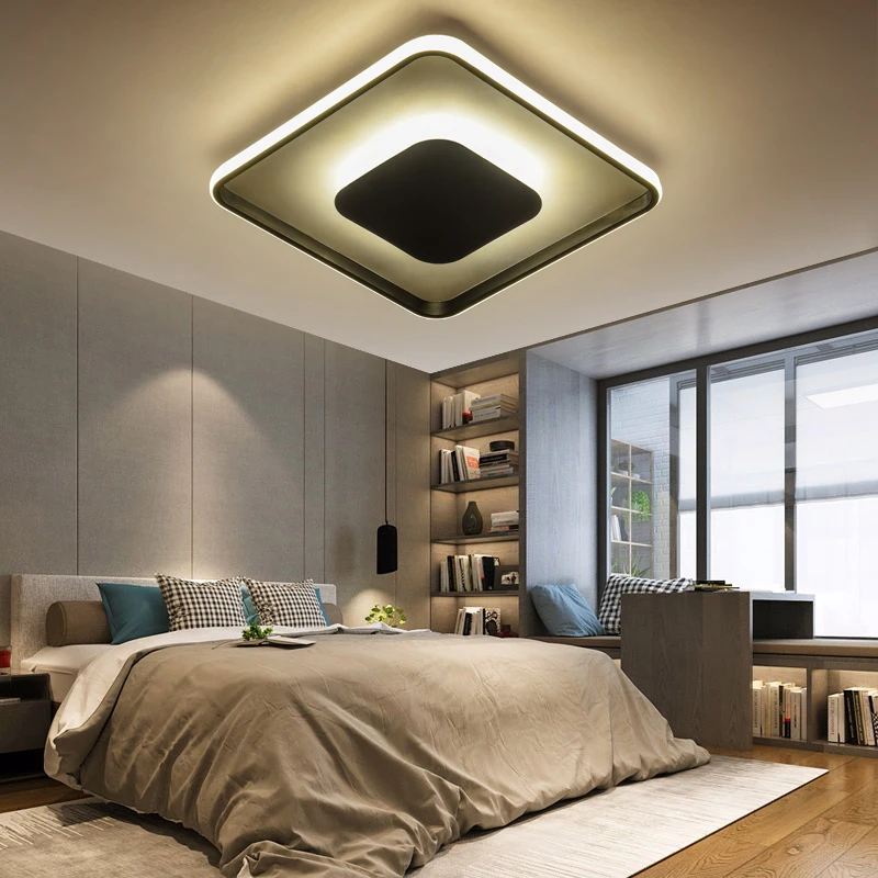 

25/45/55cm Balcony Bedroom Study Room Chandelier White+Black Home Deco Modern Led Ceiling Chandelier Fixtures Free Shipping