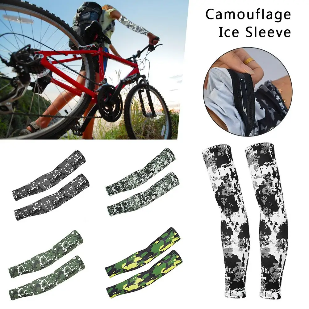 

Camouflage Sun Protection Arm Sleeve Ice Silk Armguards Sleeves For Outdoor Cycling Football Basketball Riding Sport Accessories