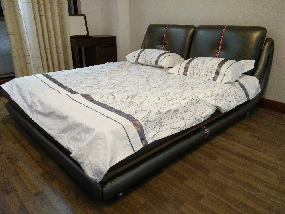 Мягкая кровать RAMA DYMASTY из натуральной кожи современный дизайн Бетт cama модная