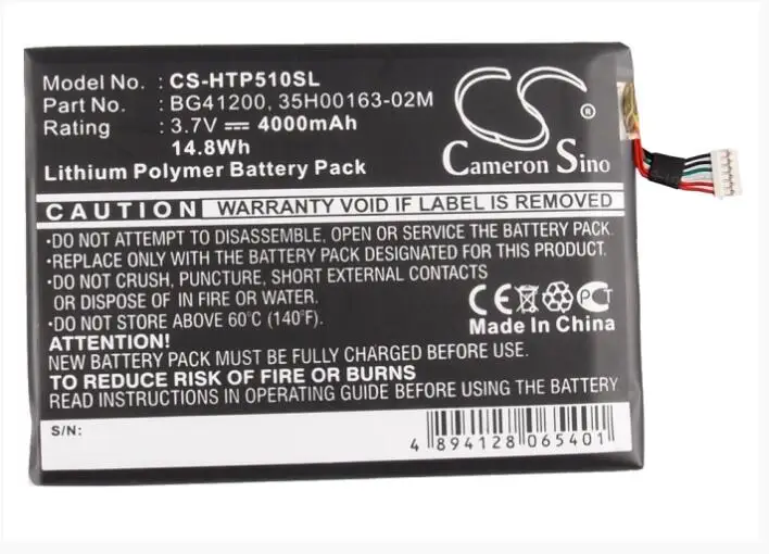 Cameron sino 4000 мА/ч, Батарея для htc EVO View 4G флаер P510E 35H00163-00M 35H00163-00P 35H00163-02M BG41200 планшет Батарея
