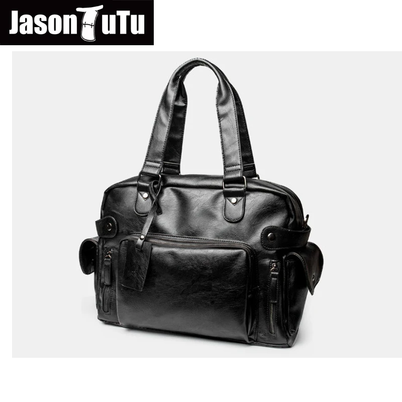 

JASON TUTU men messenger bags high quality soft pu leather hand bags large capacity travel Men Bags bolsos Free shipping B182
