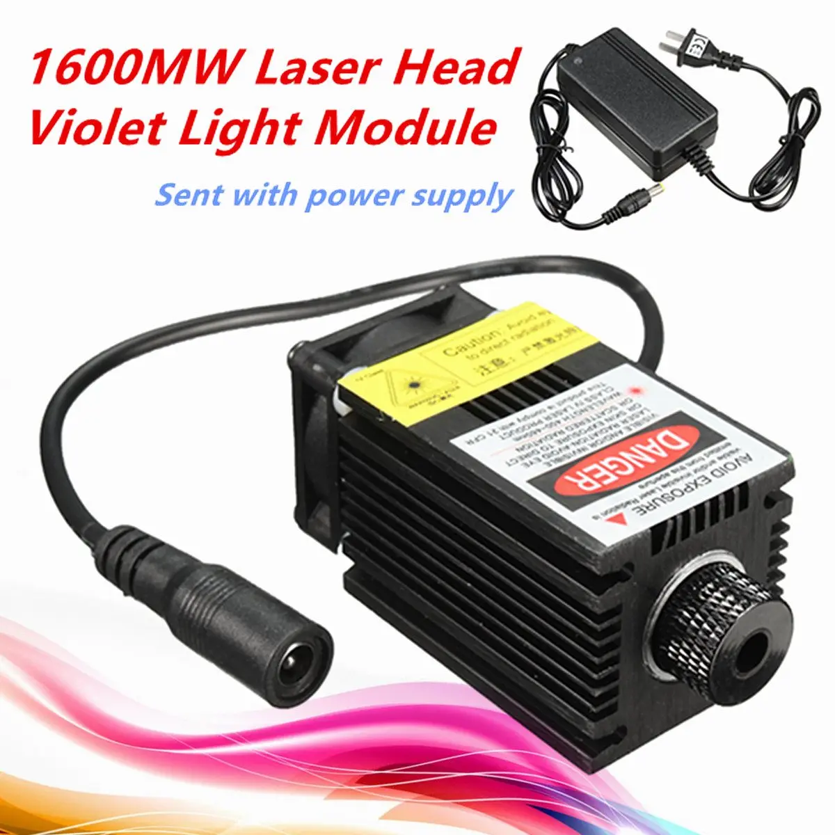 

1Pcs New 12V 1.6W 1600MW Laser Module Engraving Head For DIY USB CNC Cutting Printing Machine + Power Supply