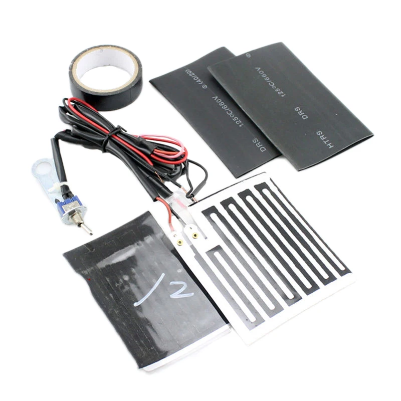 12V Motorcycle Electric Heating Handle Kit Heated Grip Pads+Heat Resistant Tape+Heat Resistant Covers Handlebar Pad