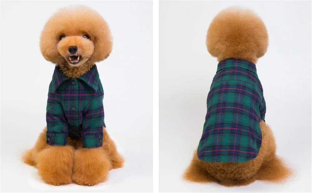 Плед собака одежда рубашки куртки щенок жилет для малых и средних собак Костюмы Pet пальто наряд Йоркшир собака одежда