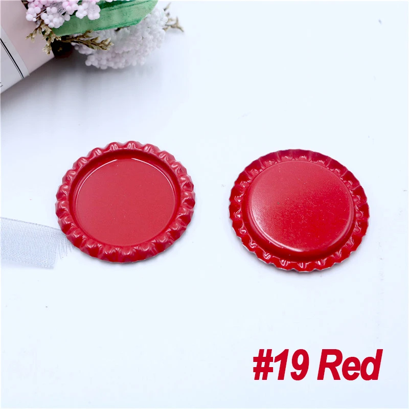 Bottle Caps 20pcs/lot 25mm Inside Colored Round Flattened for DIY Hairbow Crafts Hair Bows Necklace Jewelry Accessories