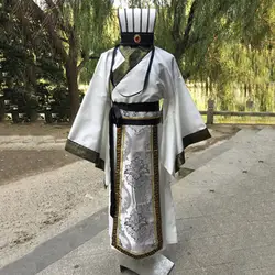 Для мужчин Hanfu костюм для китайского традиционного танца Костюм певцов этап одежда древних Косплэй Одежда для взрослых Карнавальный наряд