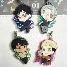Anime YURI on ICE figure cosplay Katsuki Yuri Victor Nikiforov Yuri Plisetsky pvc figure phone strap