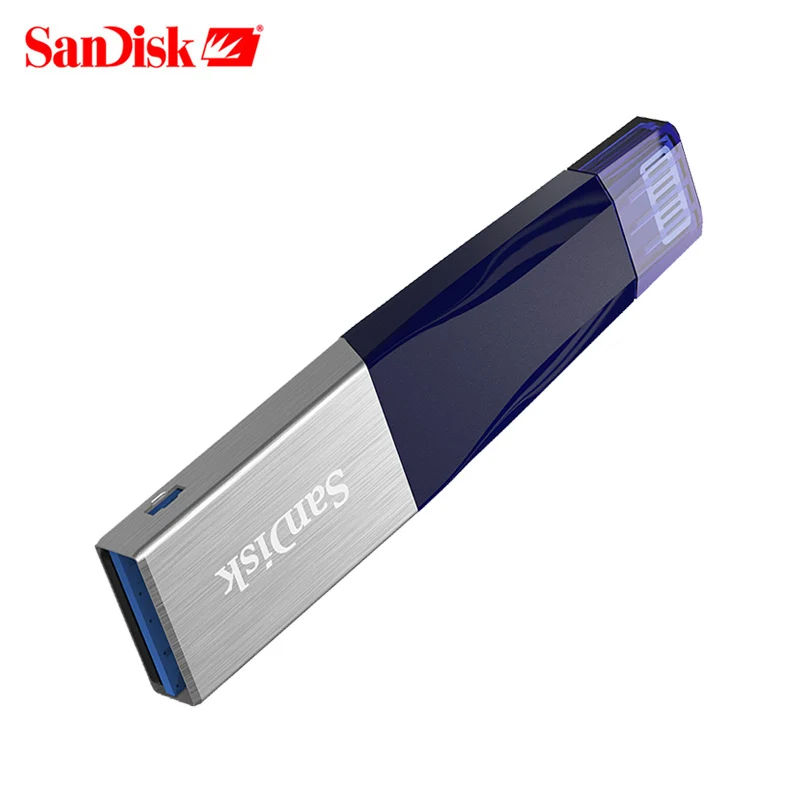 Sandisk SDIX40 USB флеш-накопитель 32 ГБ iXPand Флешка 3,0 usb 64 Гб 128 Гб OTG разъем Lightning флеш-накопитель U диск для iPhone iPad - Цвет: Синий