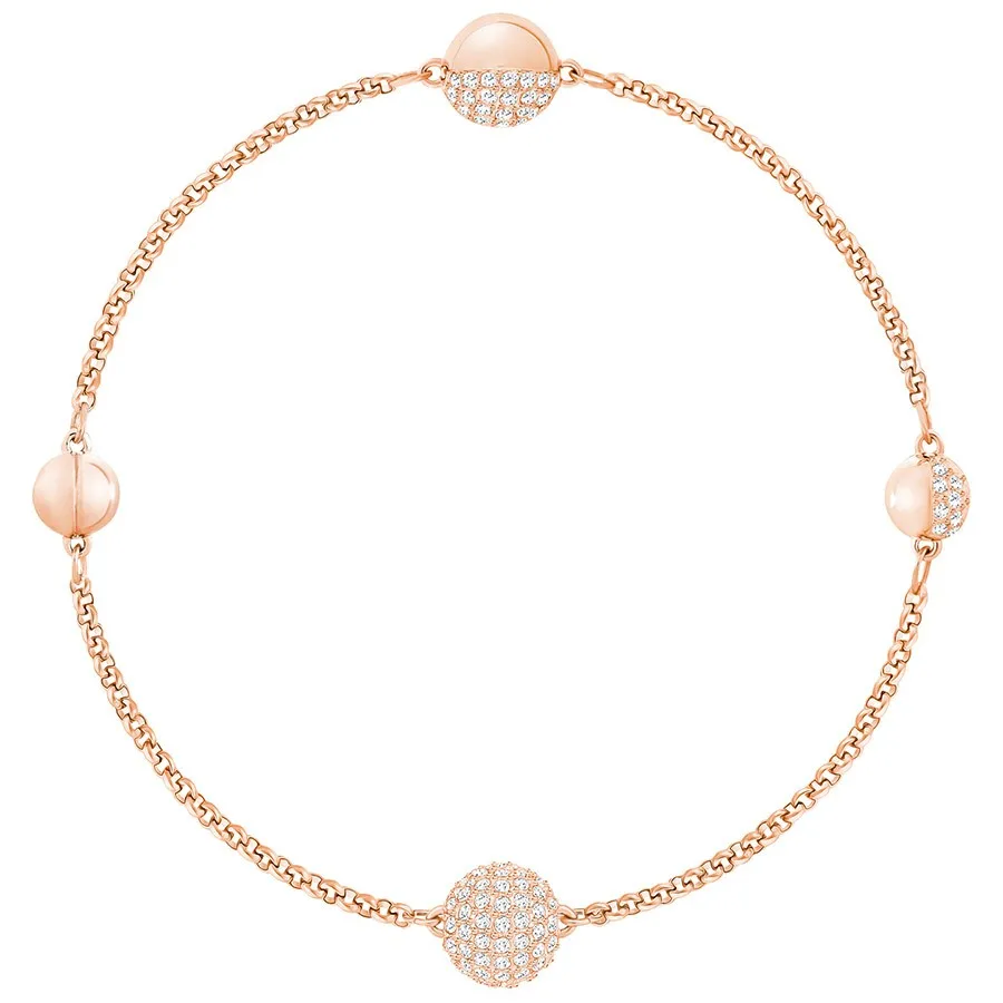 

High Quality New Rose Gold Invisible Buckle Bracelet REMIX COLLECTION ROUND SHAPE WHITE Jewelry for Women's
