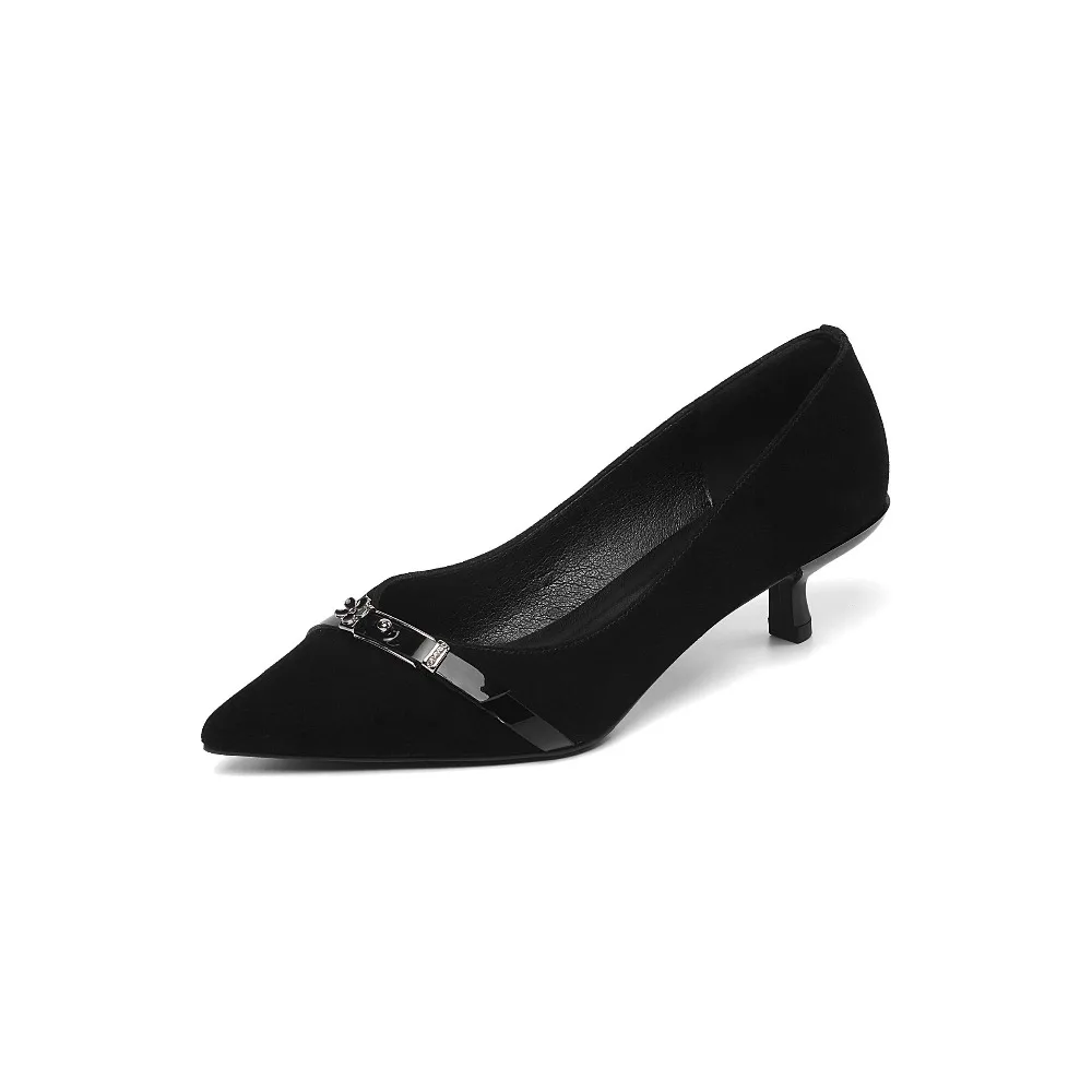 De Bombas Med Trabajo Zapatos Cuero Genuino Cómodo Mujer rosado Negro Caliente Oficina En Venta Vestido 2019 Básicos Estrellas Deslizamiento Tacones L10 Cine PwqzWxvnEU