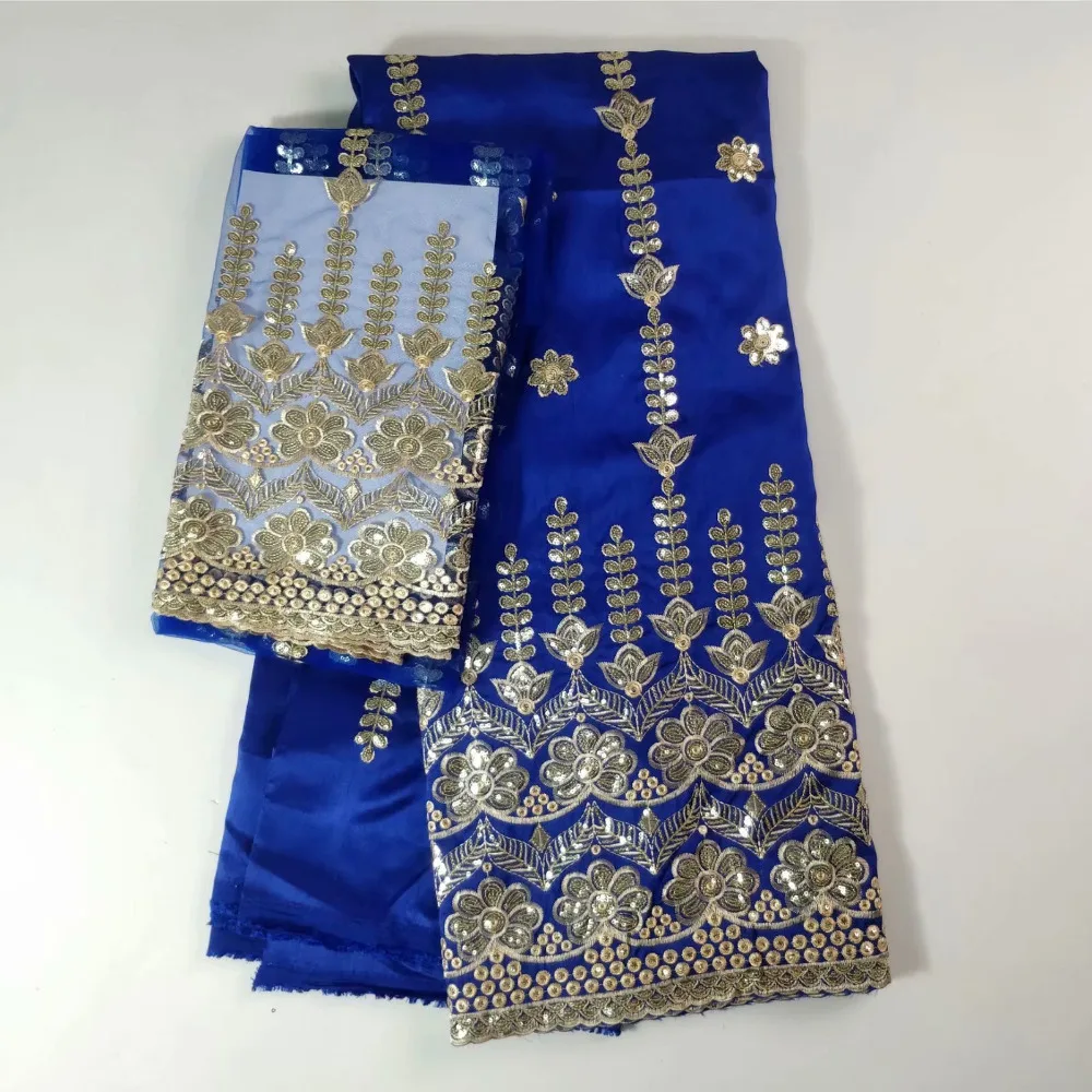 

Blue Sequin High Design George Lace Fabric Indian George Wrappers African Raw Silk George Lace Fabric Give 5+ 2 Yards Tulle Lace